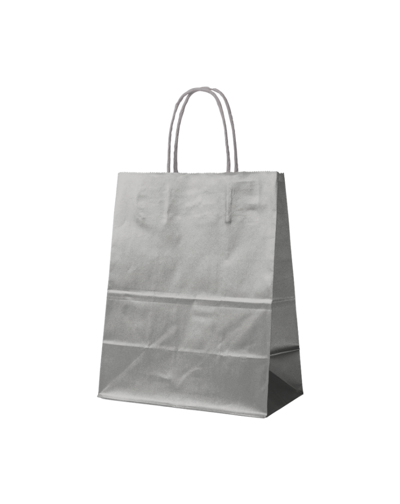 SAC PAPIER ARGENT L (32x12x41cm)