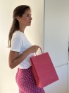 Paper Bag Velvet Red M (22x10x31cm)
