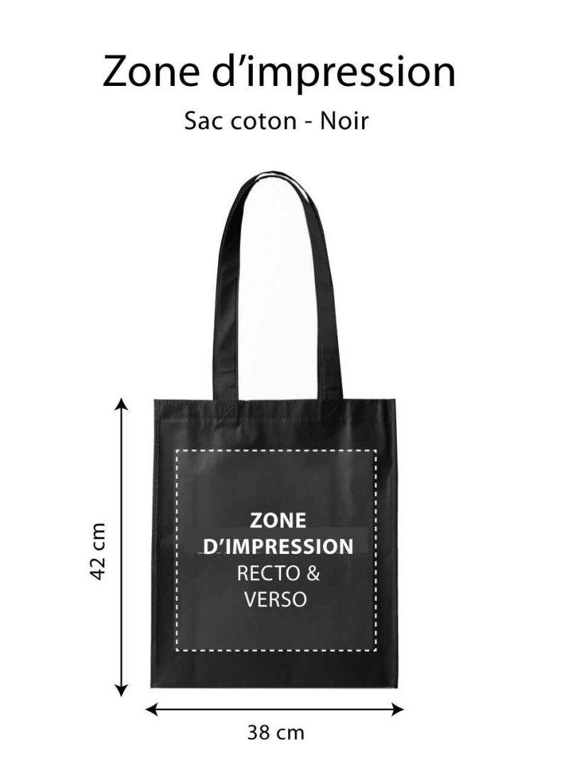 TOTEBAG "PARIJS" ZWART (38X42CM)