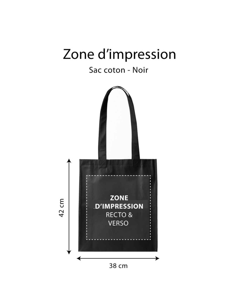 TOTEBAG "PARIJS" ZWART (38X42CM)