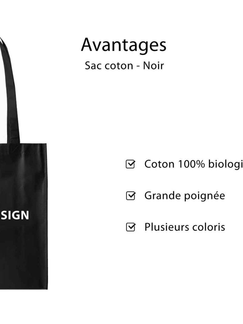 TOTEBAG "PARIJS" ZWART (38X42CM)