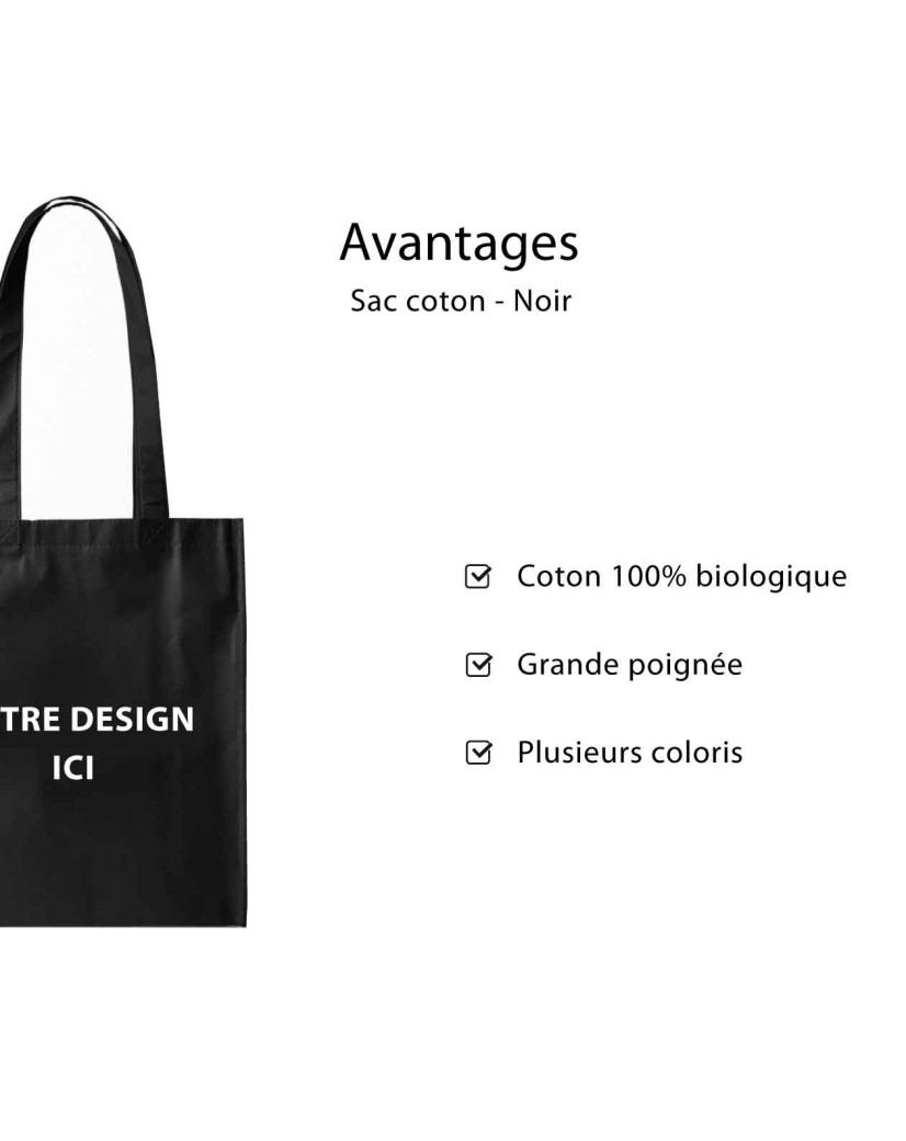 TOTEBAG "PARIJS" ZWART (38X42CM)