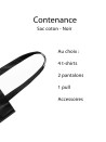 Sac coton "Paris" - NOIR (38x42cm)