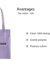 Bag PARIS - Lilac (38x42 cm)