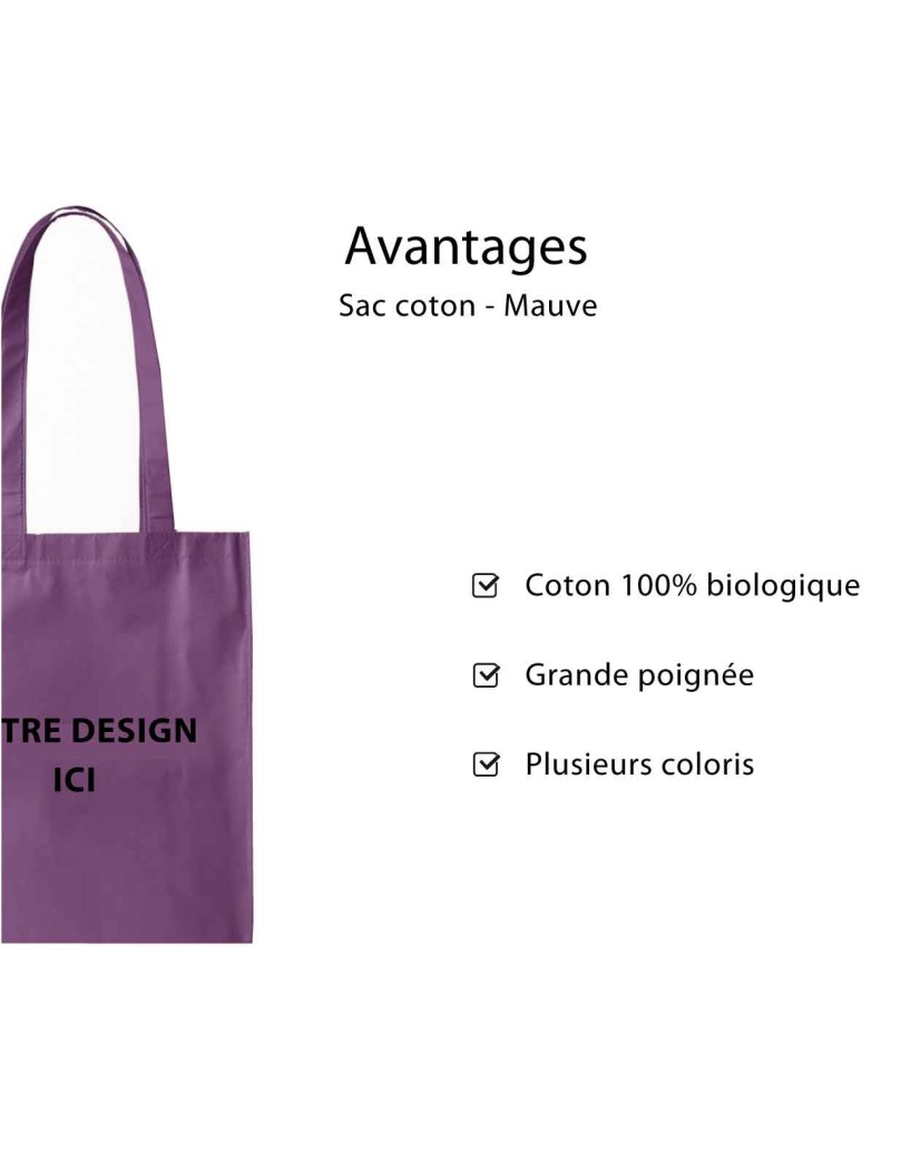 SAC PARIS - MAUVE (38x42cm)