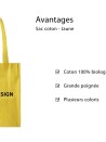 TOTEBAG "PARIJS" GEEL (38x42 cm)