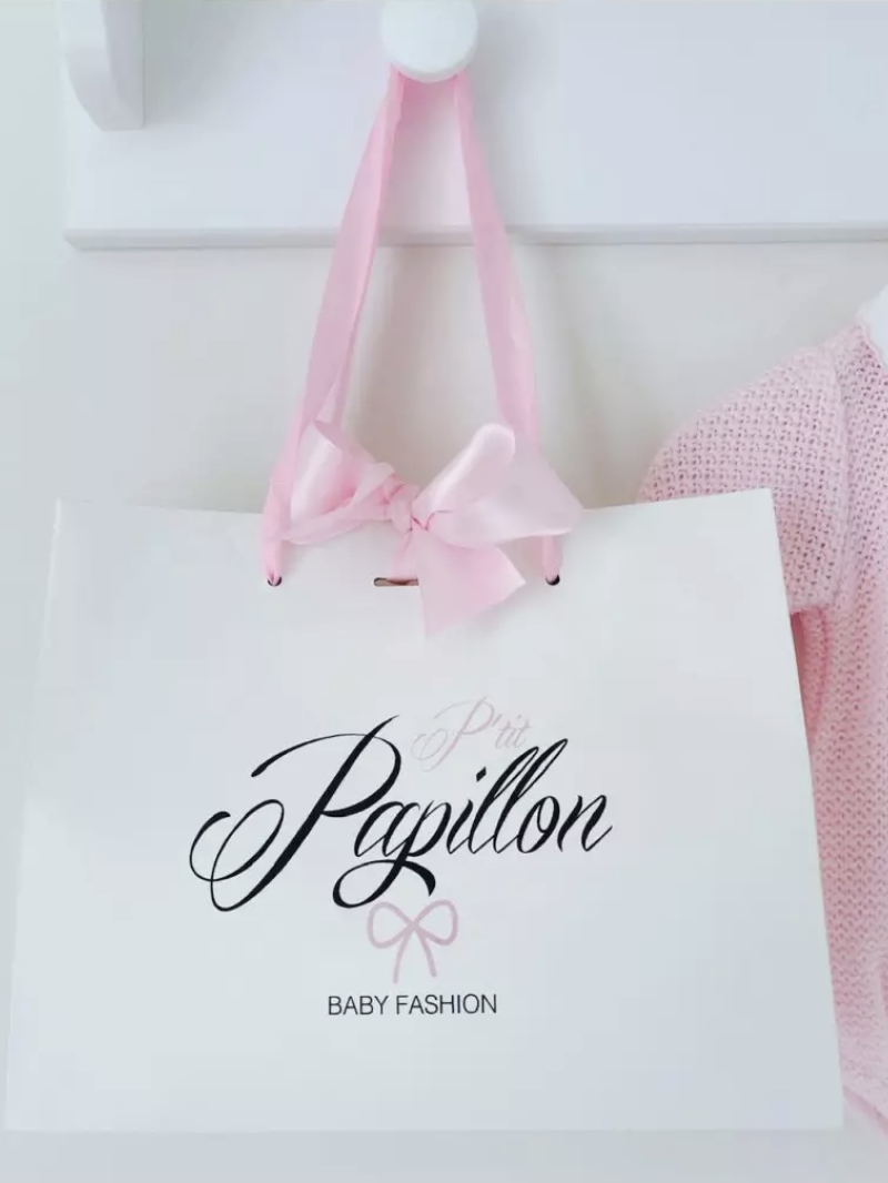 Sac papier Luxe - Blanc M (35x12x25cm)