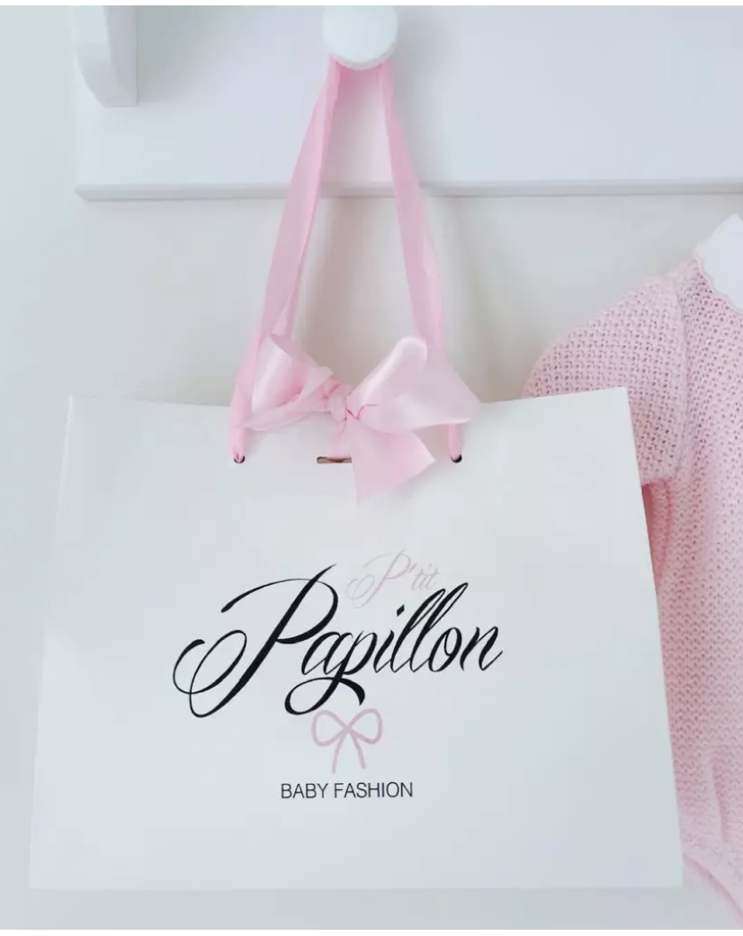 Sac papier Luxe - Blanc M (35x12x25cm)