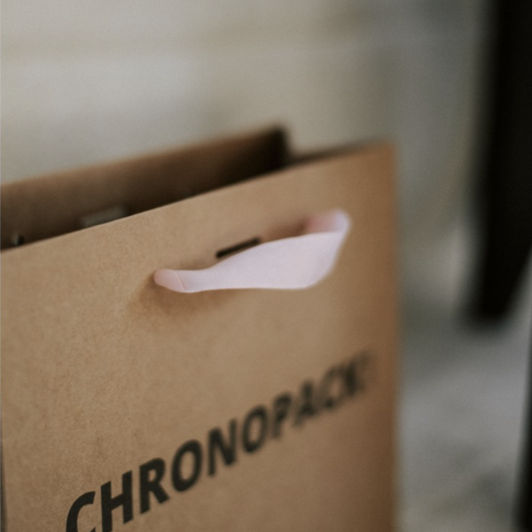 Luxury paper bags - Kraft S - Ribbon handles
