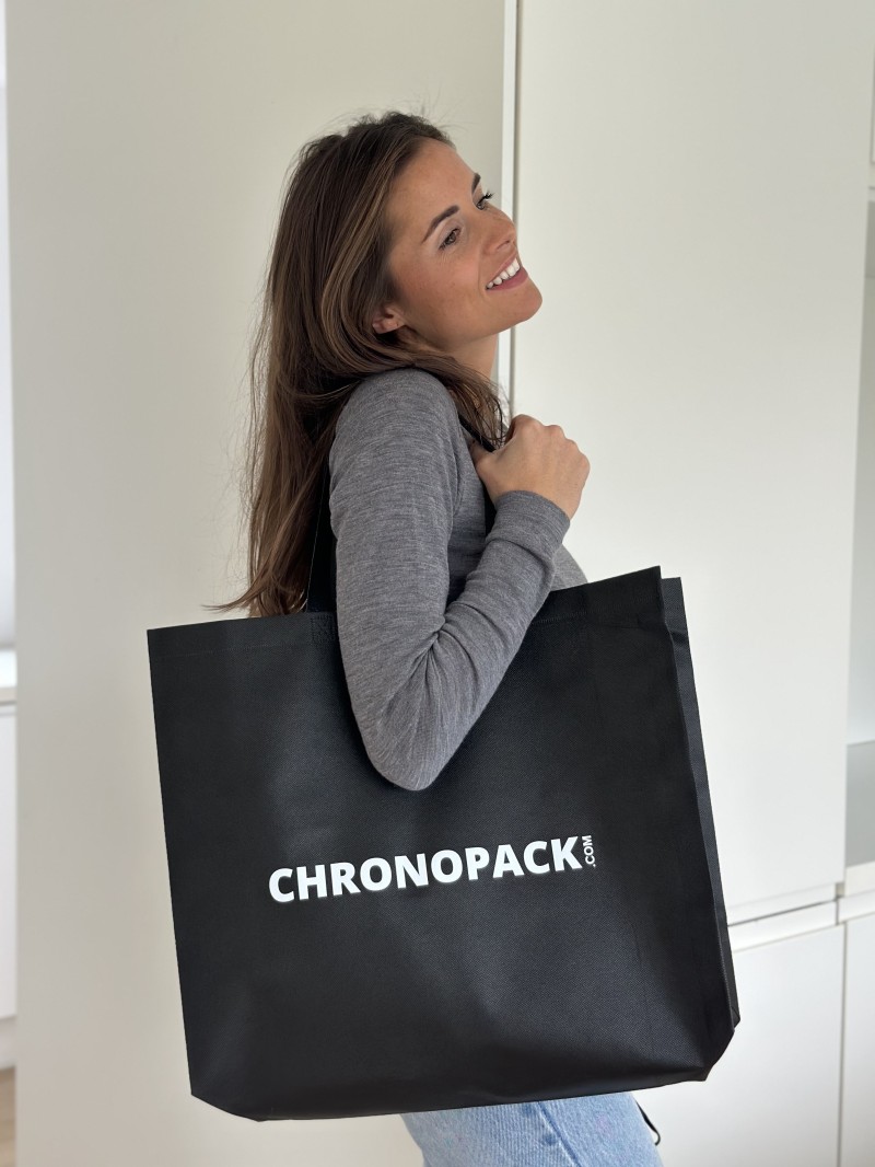 Sac tissu noir personnalisé pas cher et respectueux de l'environnement
