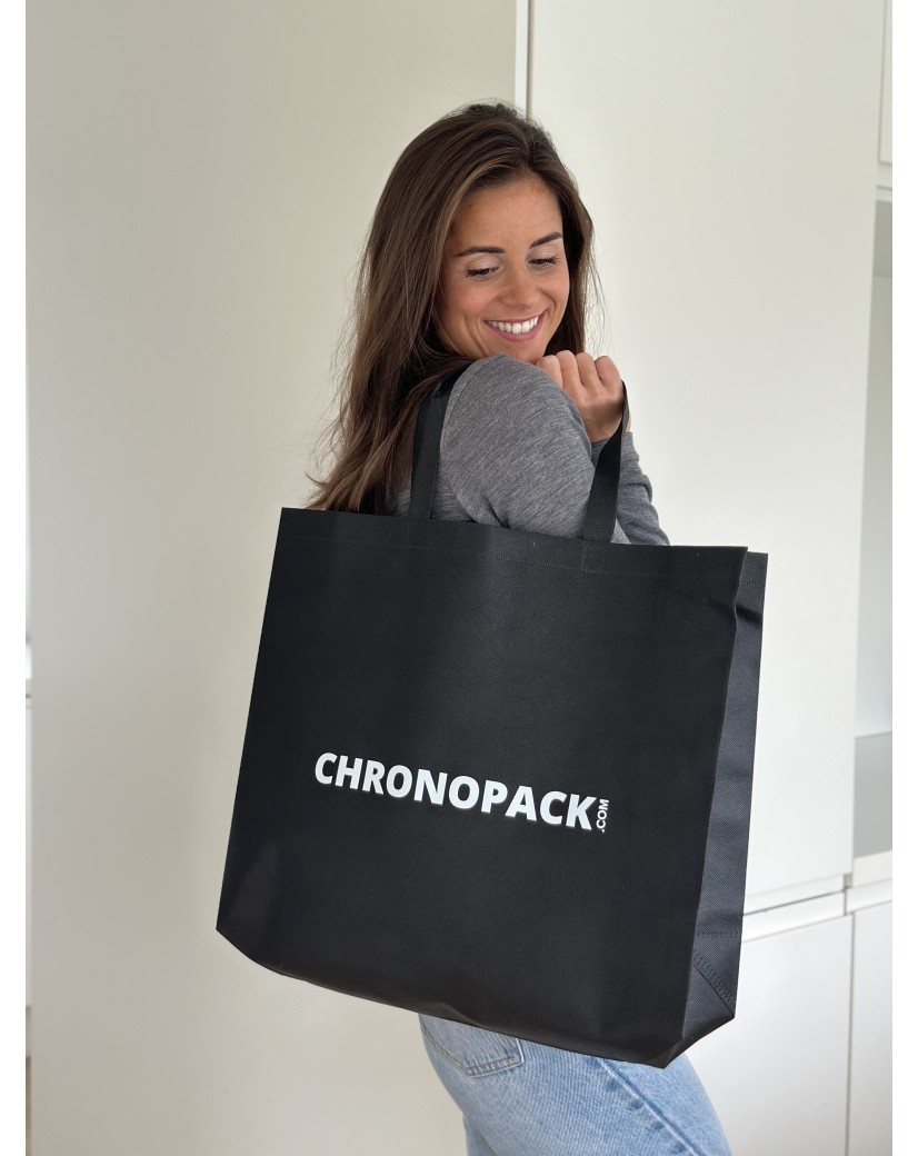 Sac tissu noir personnalisé pas cher et respectueux de l'environnement