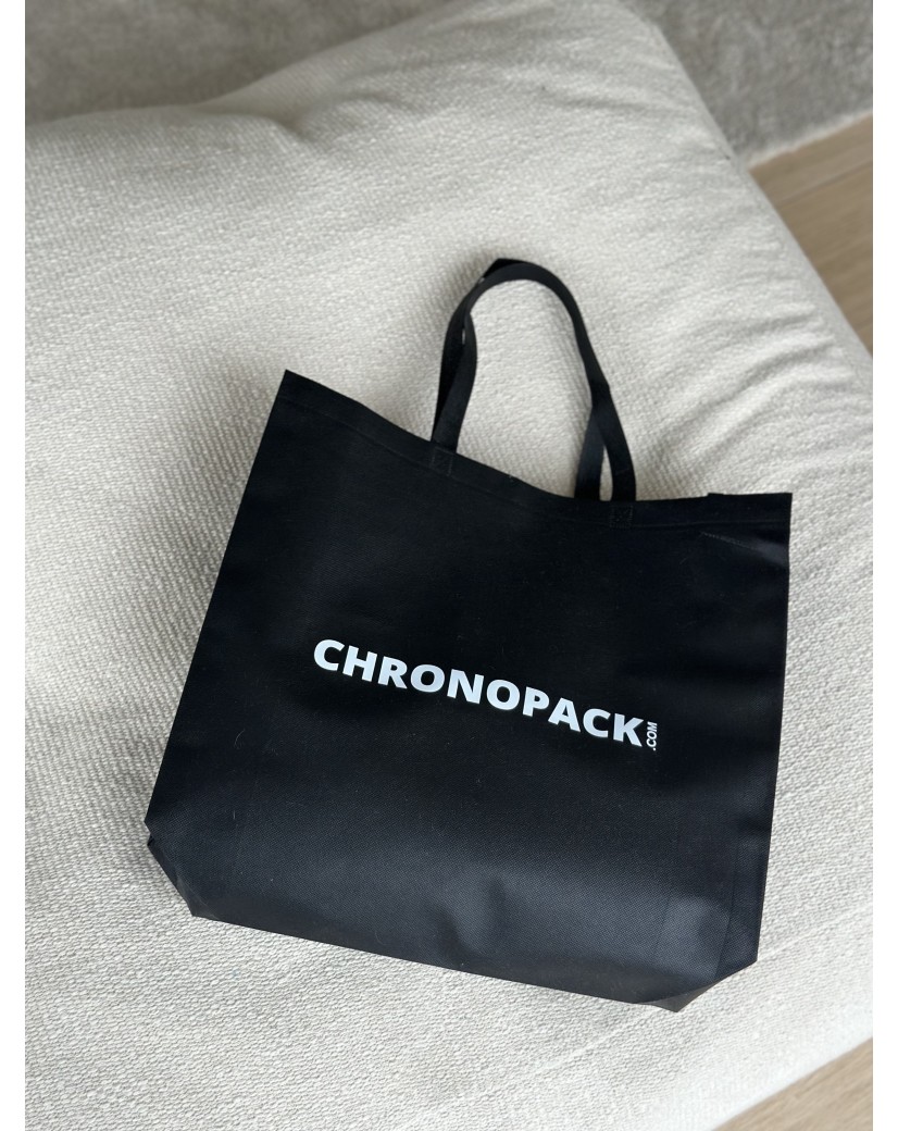 Sac tissu noir personnalisé pas cher et respectueux de l'environnement
