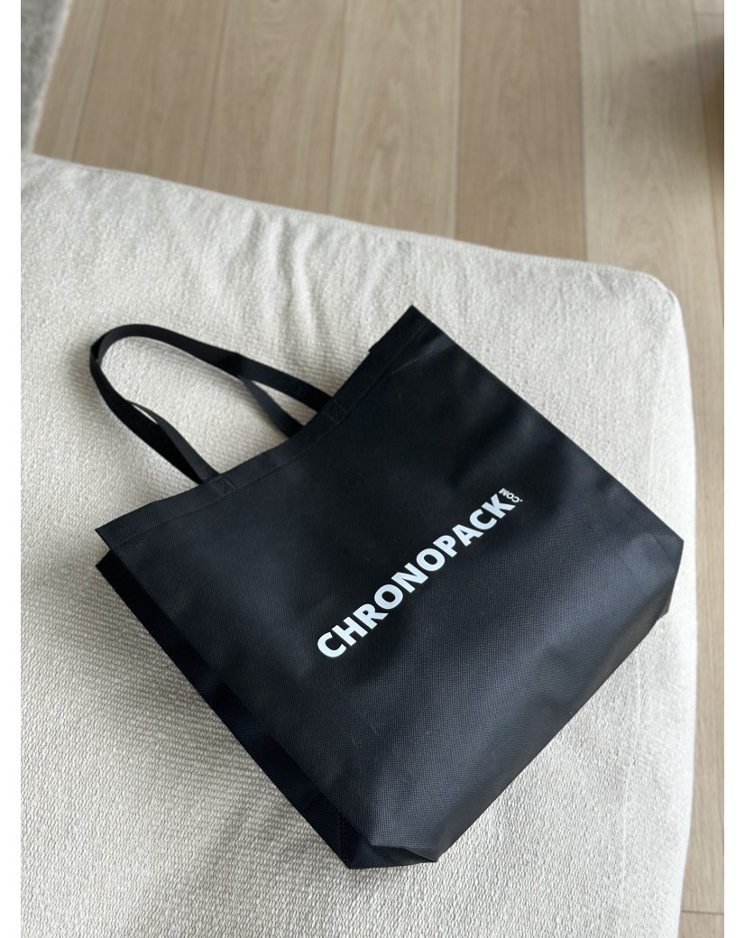 Sac tissu noir personnalisé pas cher et respectueux de l'environnement