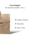 Krafttas L Zwarte Handvatten – Perfect voor Jouw Logo