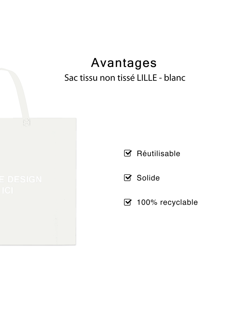 Sac tissu blanc personnalisé pas cher et respectueux de l'environnement