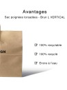 TAS MET GEDRAAID HANDVAT - KRAFT L VERTIKAAL (32x12x41cm)