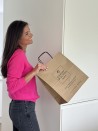 Sac Kraft M Carré Poignées Noires – Votre Logo Au Carré
