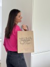 Bolsa kraft M asas negras – Ecológica, personalizable y lista para enviar