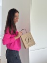 Bolsa Kraft S Asas Negras – Compacta Y Personalizable