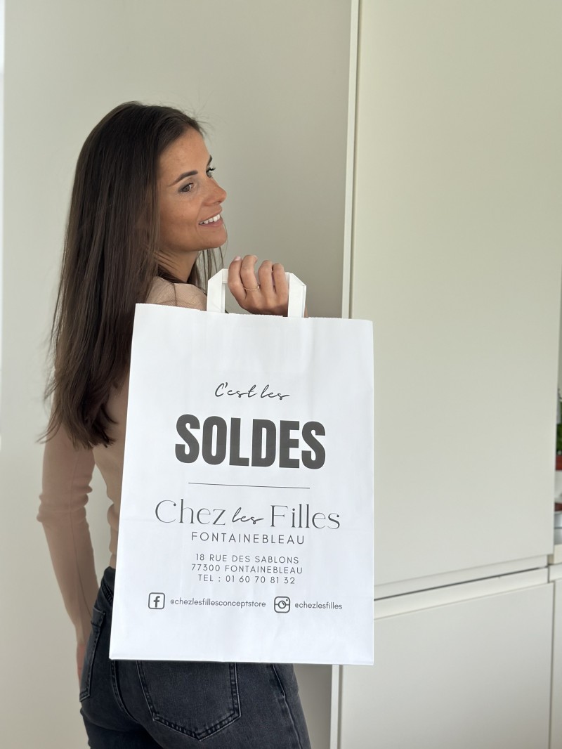 Chronopack Sacs poignées plates papier blanc L