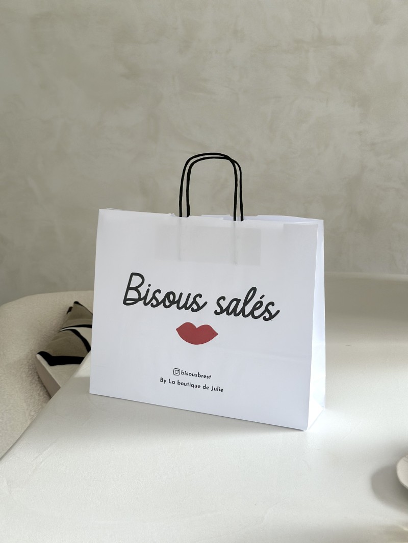 TAS MET ZWART GEDRAAID HANDVAT - WIT M HORIZONTAAL (32X9X26,5CM)