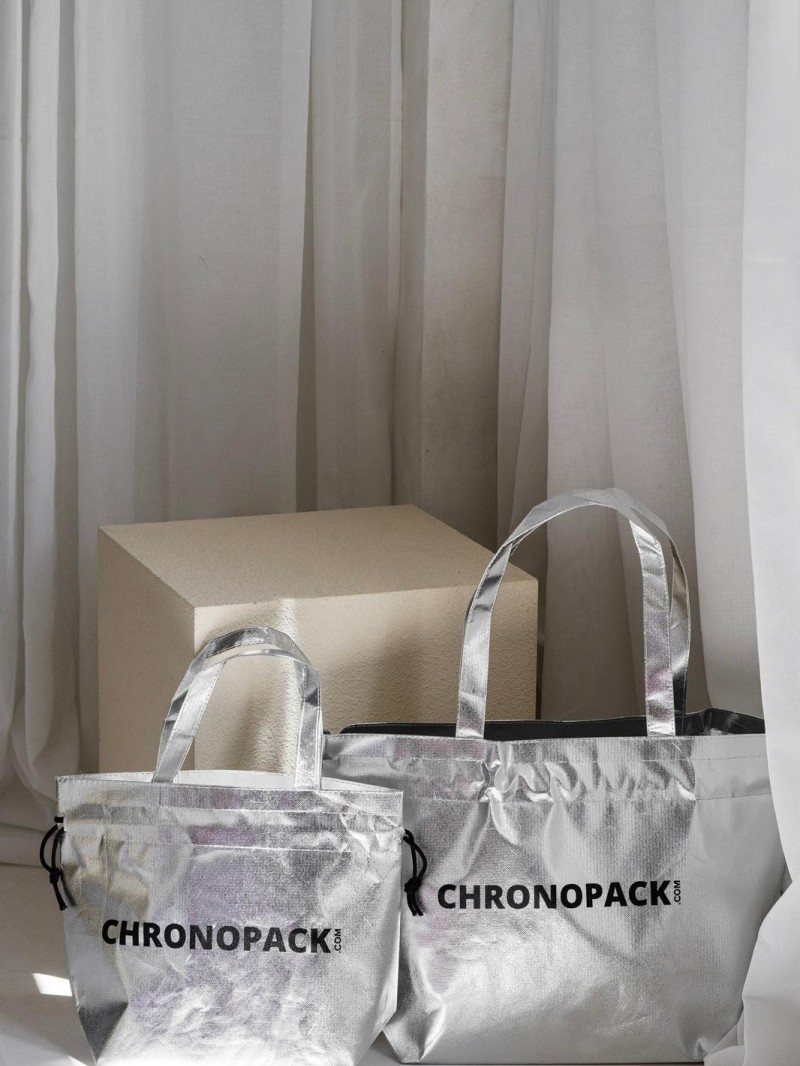 Nice Tragetasche Silber L (58x24x35cm)