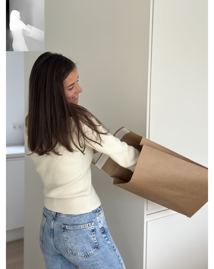 Extra starker wiederverschließbarer Kraftpapier-Versandbeutel Mango M (30x7x45,5cm)