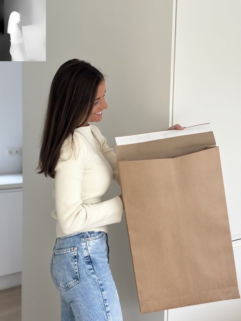 Extra starker wiederverschließbarer Kraftpapier-Versandbeutel Mango L (38x9x58cm)