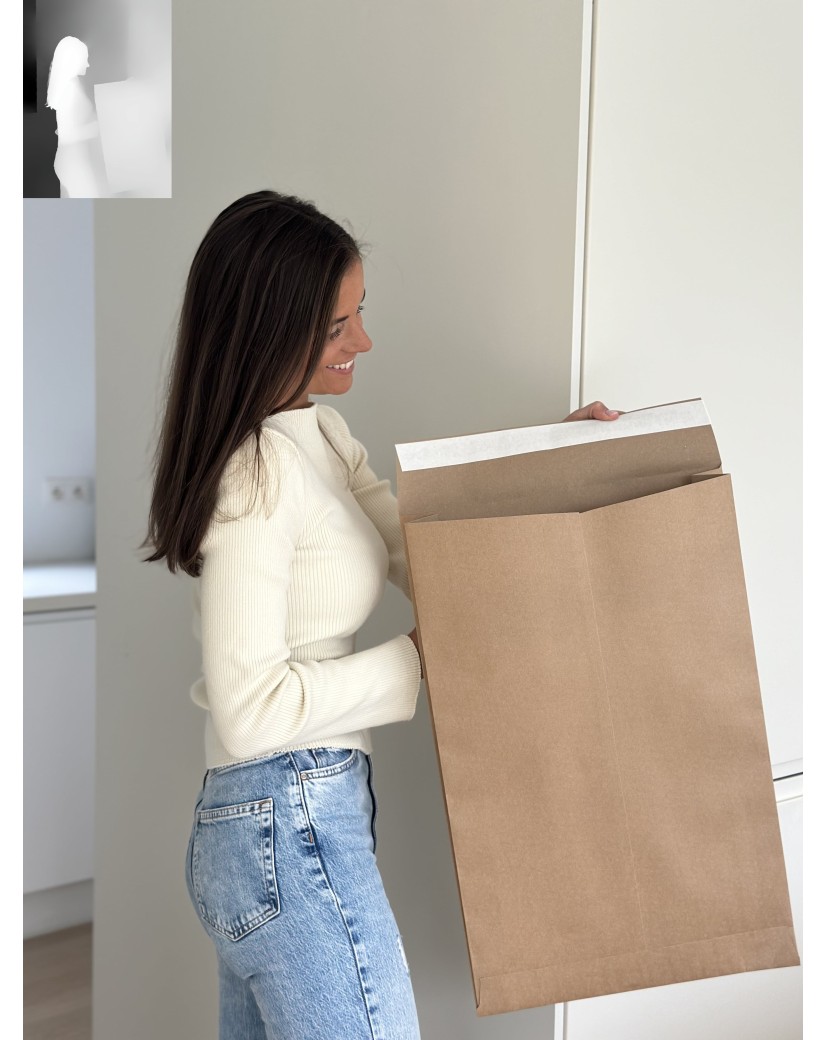 Extra starker wiederverschließbarer Kraftpapier-Versandbeutel Mango L (38x9x58cm)