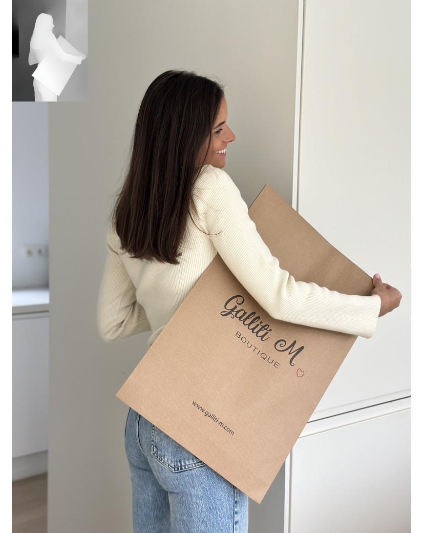 Extra starker wiederverschließbarer Kraftpapier-Versandbeutel Mango L (38x9x58cm)
