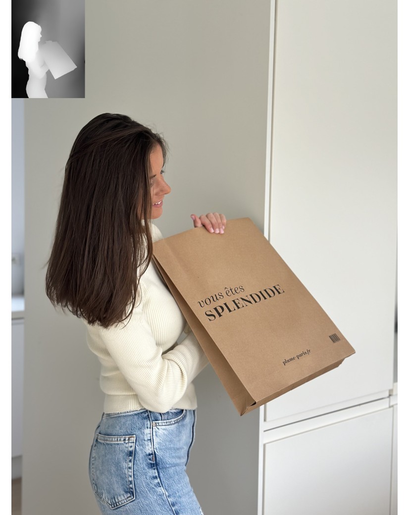 Individuell bedruckbare, reißfeste Kraftpapier-Versandtasche mit Bodenfalte und Klebestreifen – Größe M