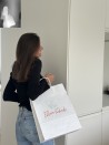 Bolsas con asas trenzadas - Blanco L VERTICAL (32x12x41cm)