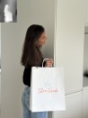 Bolsas con asas trenzadas - Blanco L VERTICAL (32x12x41cm)