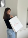 Twisted Handle Bags - White L VERTICAL (32x12x41cm)