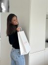 Bolsas con asas trenzadas - Blanco L VERTICAL (32x12x41cm)