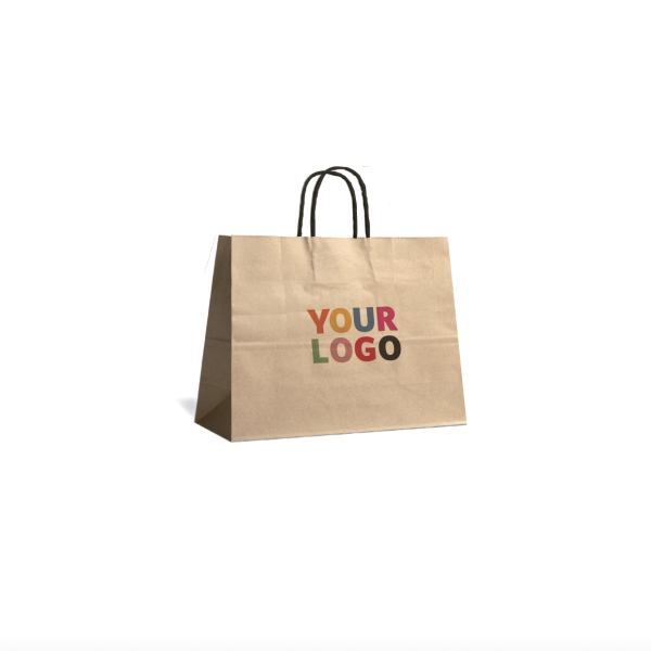 Kraft Bag M Horizontal Black Handles – Clean & Customizable