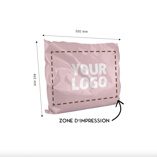 Sobre grande de plástico rosa personalizado - Diseño París