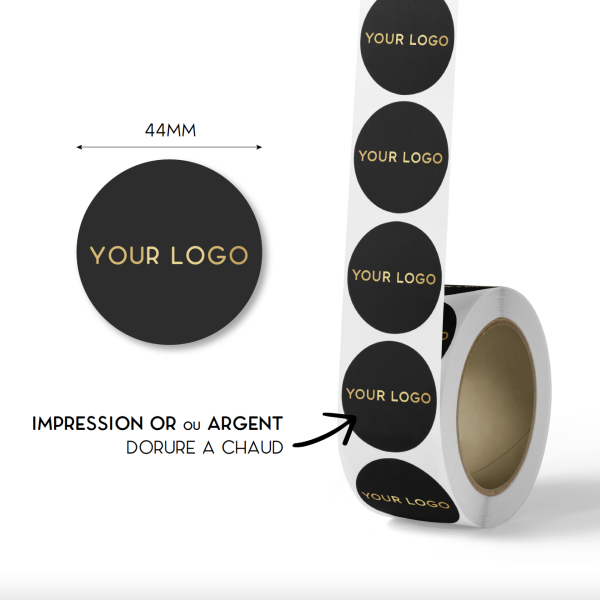 Round label - Black (gold/silver logo)