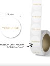 Sticker rond 3,8cm - Wit (Goud/Zilver logo)