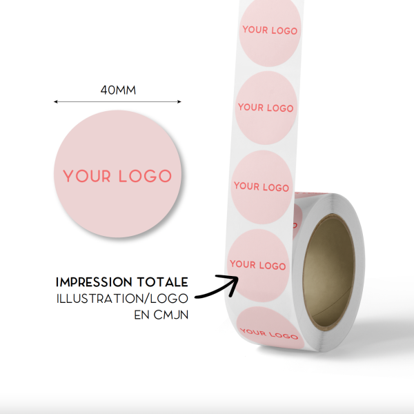 Round label - White (full print)