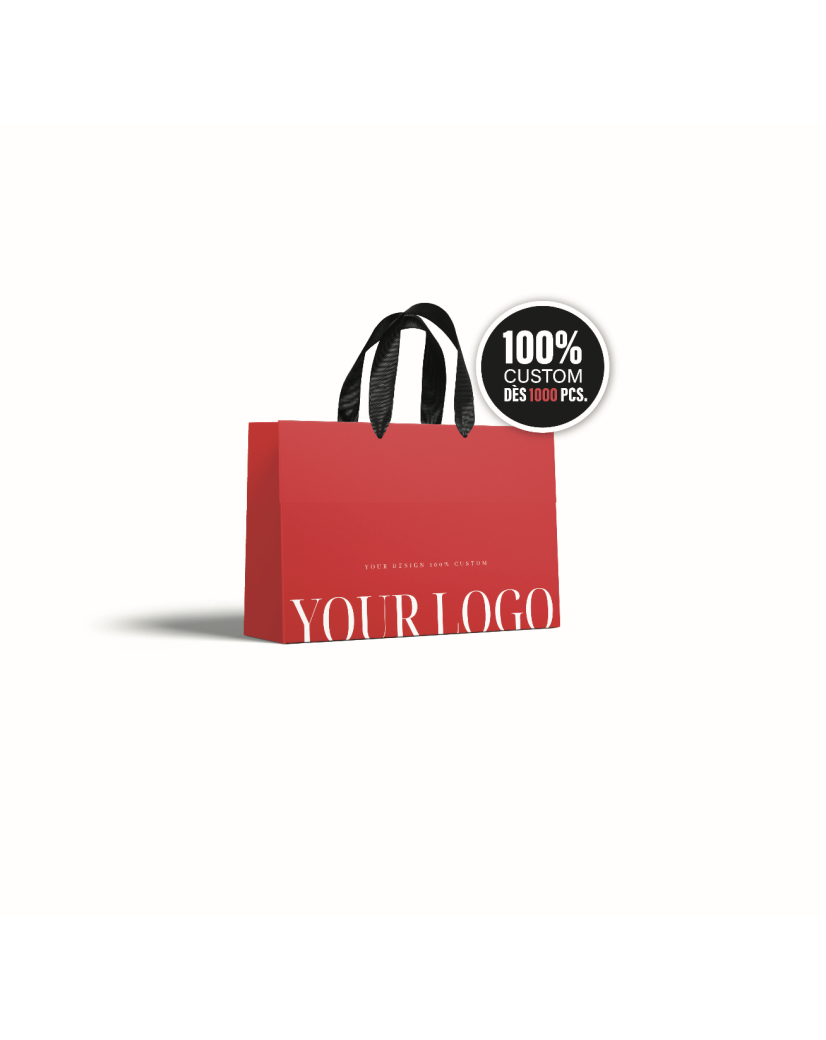 Luxe papieren tas "Monaco"- 100% gepersonaliseerd - M (35x12x25 cm)