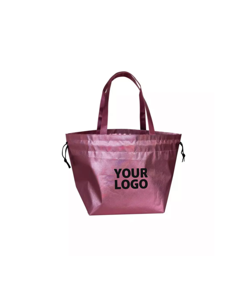 Sac Non Tissé Personnalisé Rose Métallisé – Cabas modèle Nice L