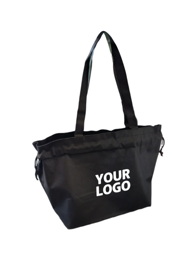 Sac Non Tissé Personnalisé Noir – Cabas Publicitaire modèle Nice L | Moonpack