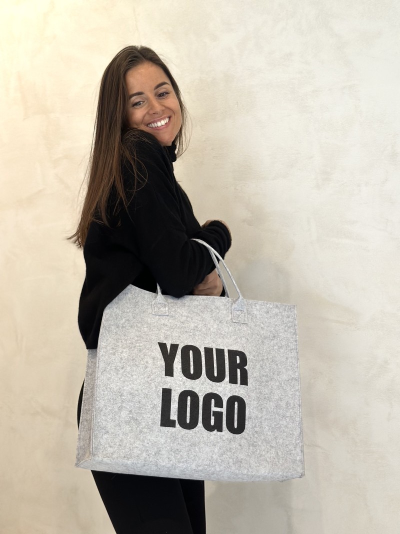GRENOBLE TASCHEN - HELLGRAU - L (42x12x35cm)