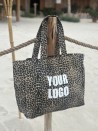 Sac cabas réutilisable – Nancy Léopard Dark 🖤 (43x15x36 cm)