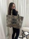 Sac cabas réutilisable – Nancy Léopard Dark 🖤 (43x15x36 cm)