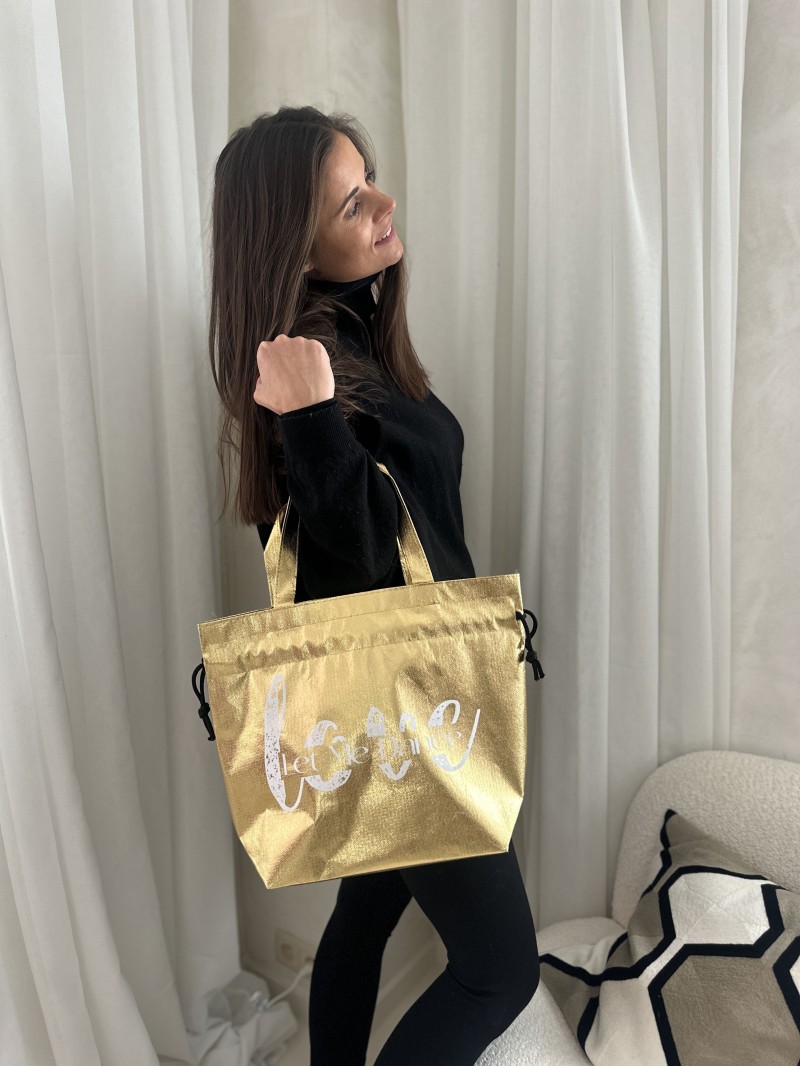 DRAAGTAS "NICE" GOUD – M (40x14x30 cm)