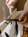 Luxury paper bags - White M - Ribbon handles