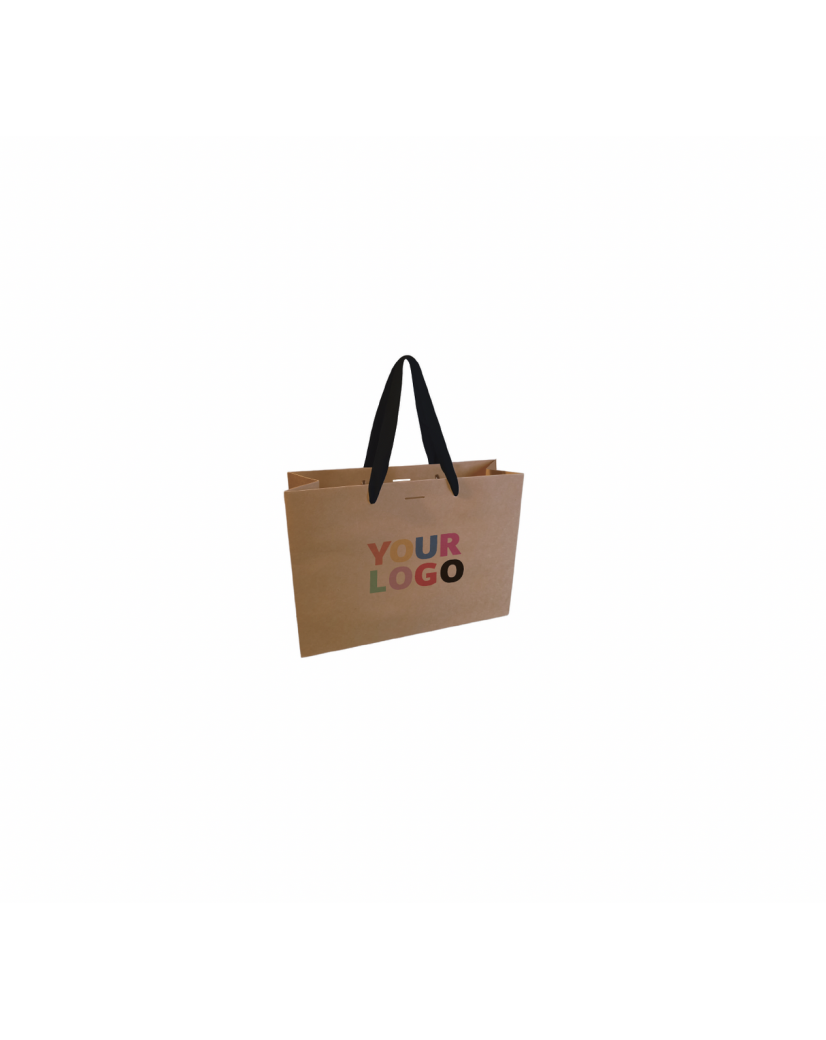 Braune Luxuspapiertüte – Größe S (25×10×20 cm)