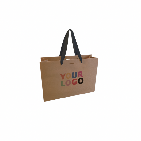 Braune Luxuspapiertüte – Größe M (35×12×25 cm)